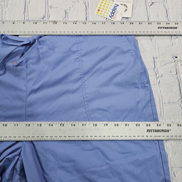 Code Happy Bliss Certainty Mid Rise Flare Drawstring Blue Scrub Pants WOMENS XL - Picture 9 of 11